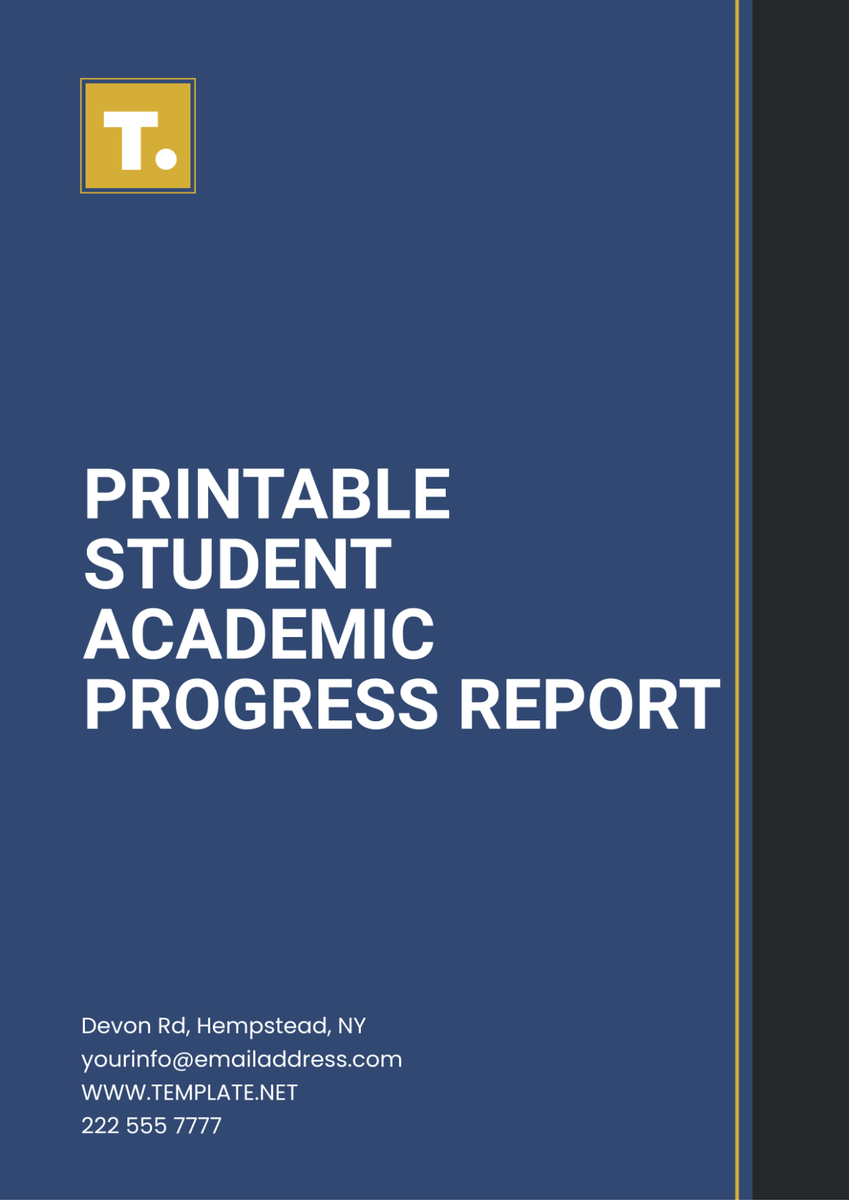 Printable Student Academic Progress Report Template