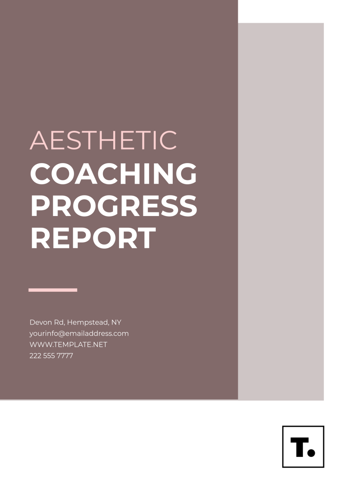 Aesthetic Coaching Progress Report Template