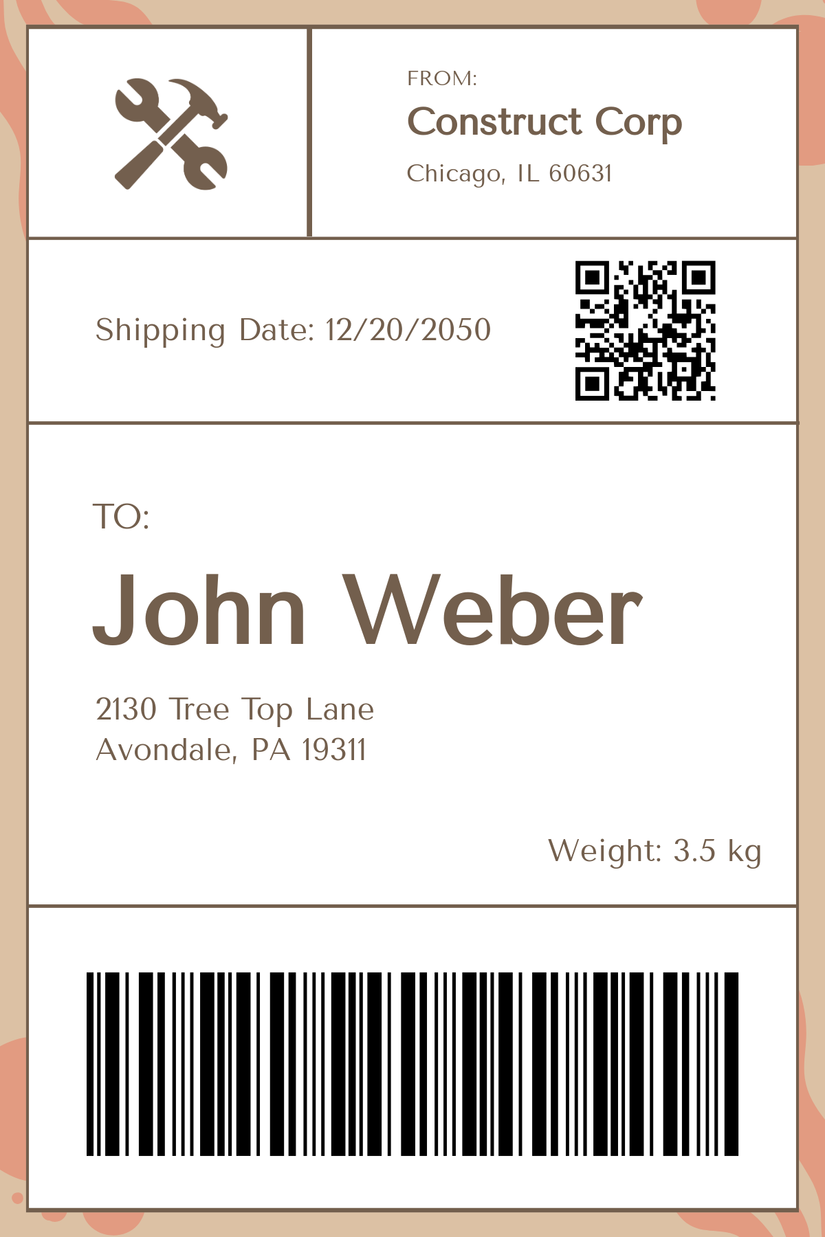 Aesthetic Shipping Label