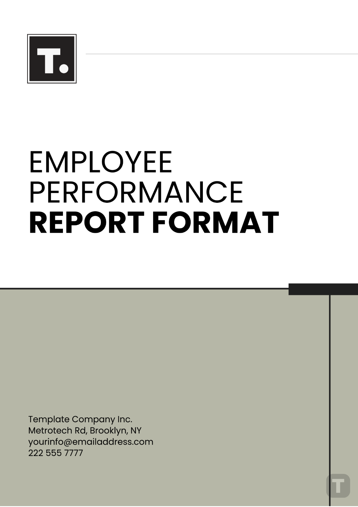 Employee Performance Report Format Template