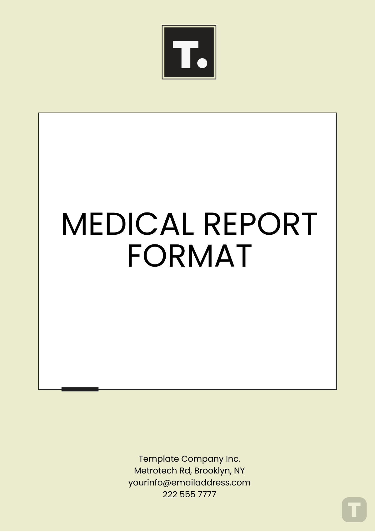 Medical Report Format Template