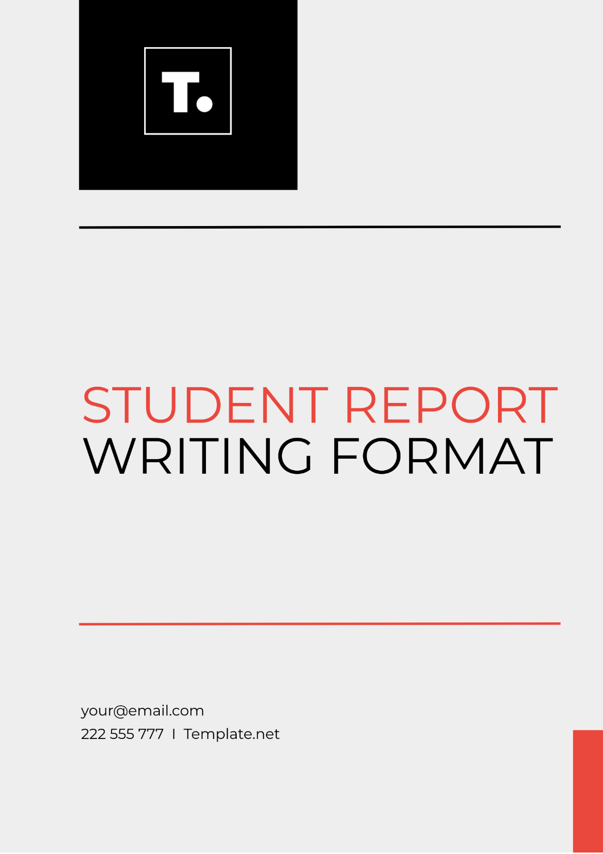 Student Report Writing Format Template