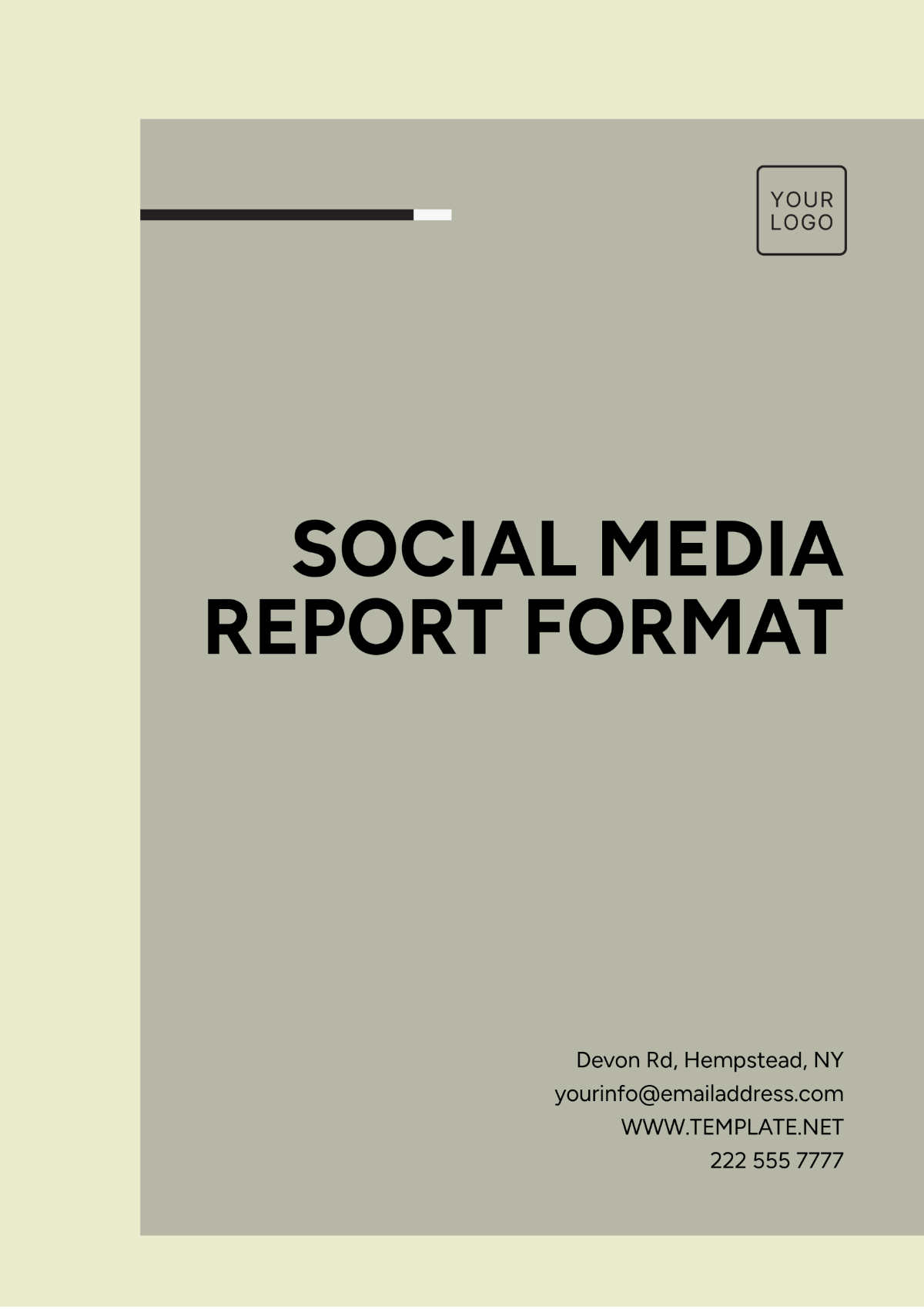 Social Media Report Format Template