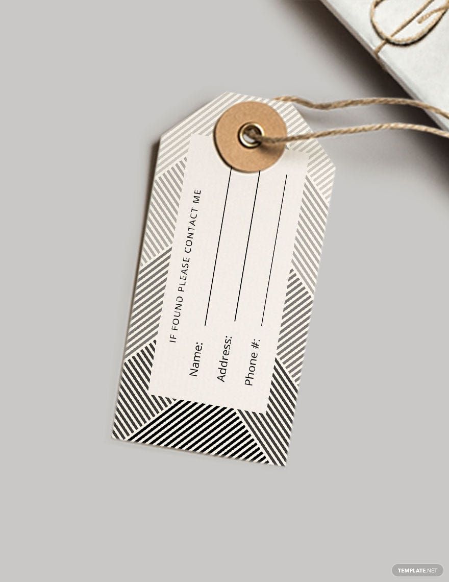 Luggage Tag Template in Word, Illustrator, PSD, Apple Pages, Publisher