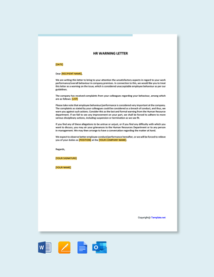 Warning Letter for Damaging Company Vehicle Template [Free PDF] - Word ...