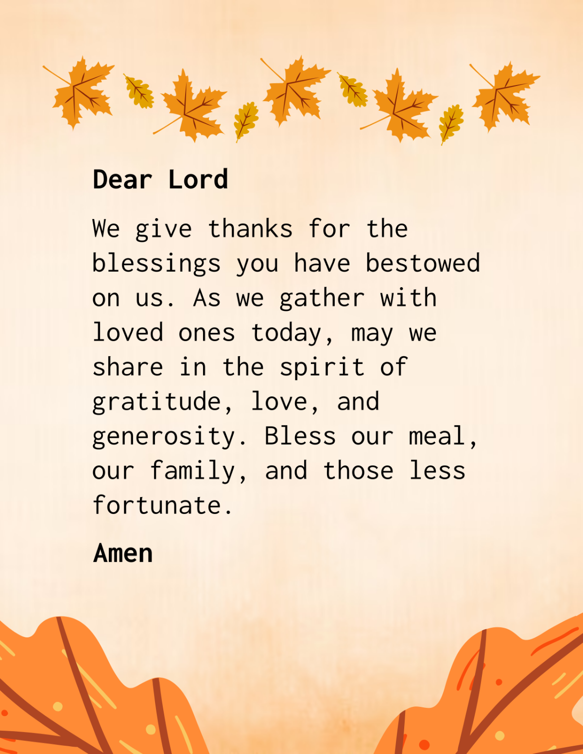 Thanksgiving Prayer