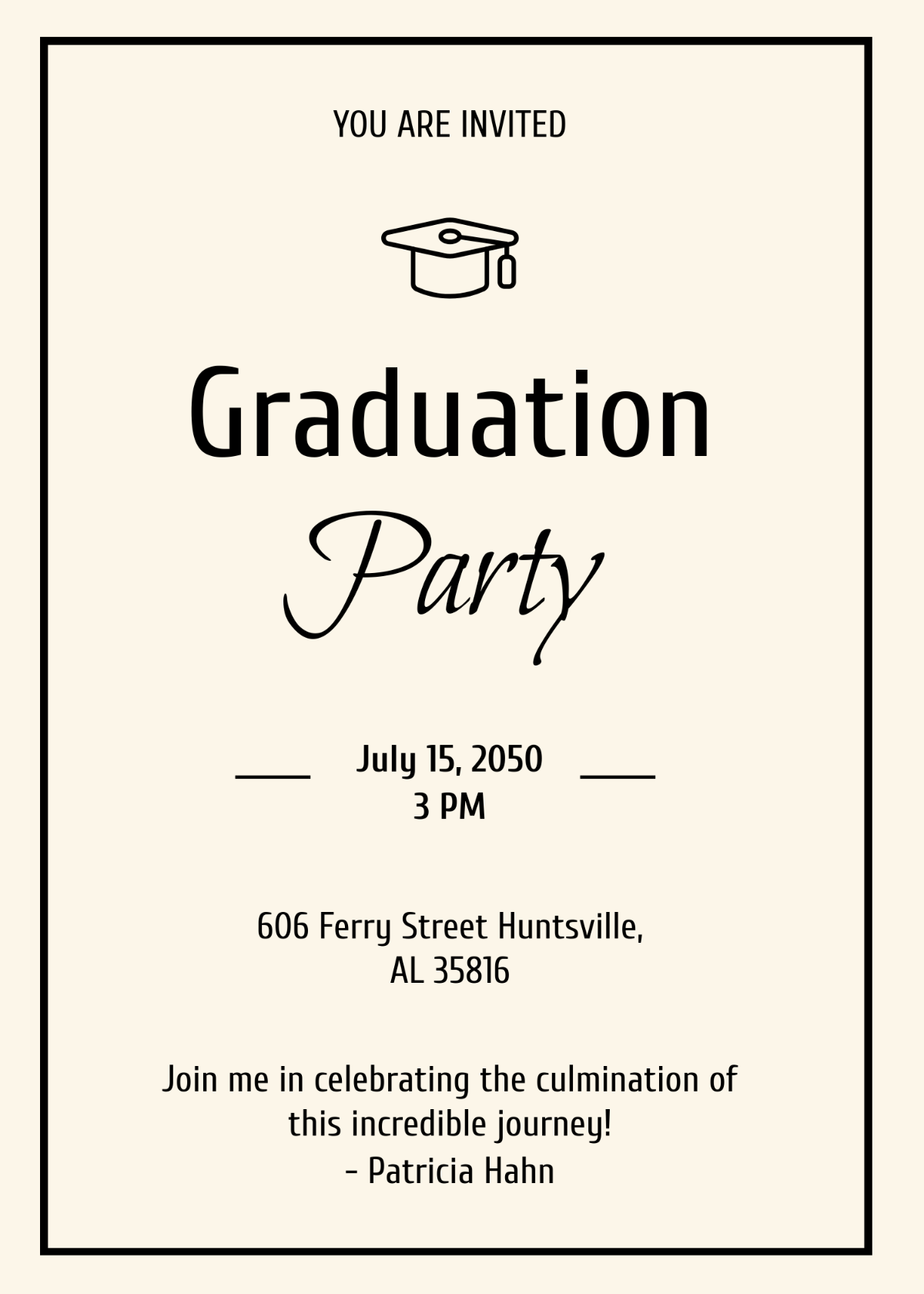 Blank Graduation Invitation