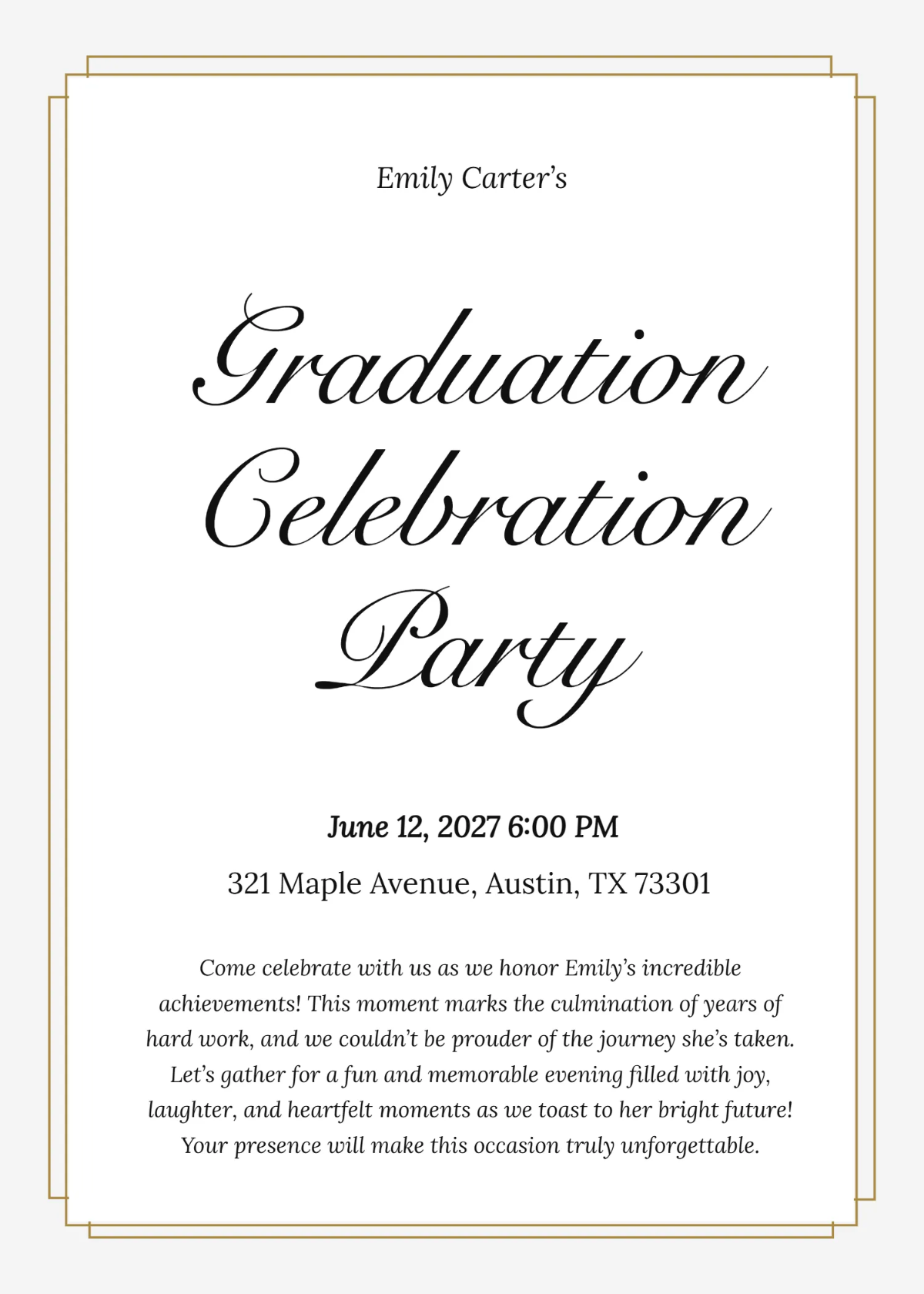 Graduation Ceremony Invitation Letter Sample Graduation Ceremony Invitation Letter Sample