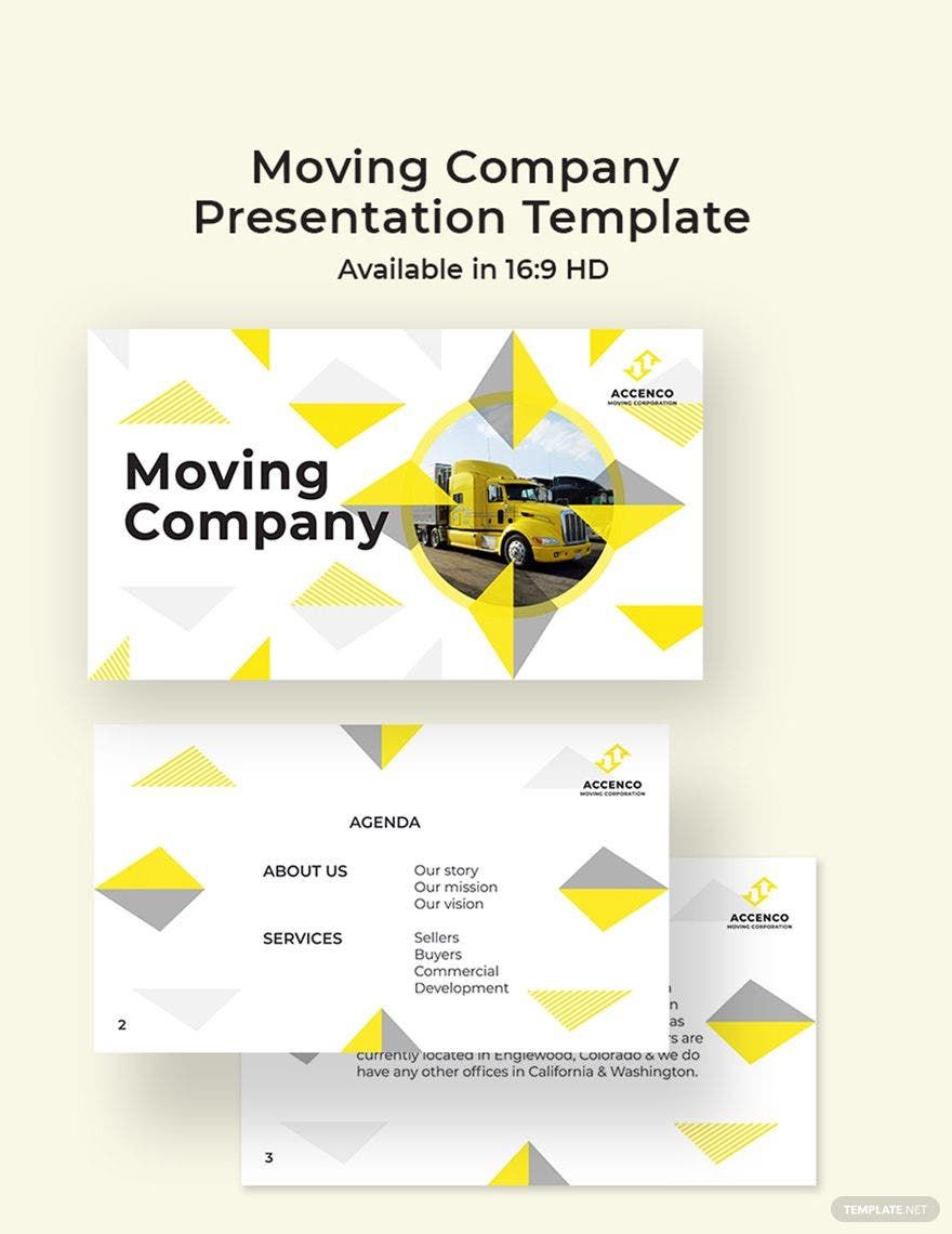 Free Moving Company Presentation Template