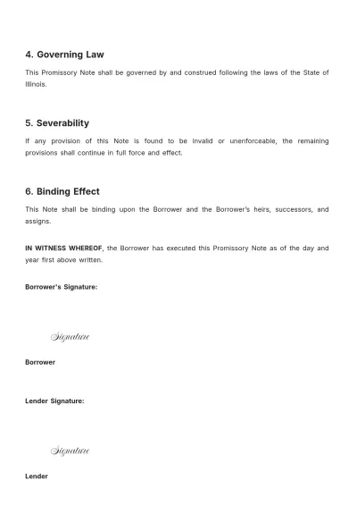 Free Single Payment Promissory Note Template to Edit Online