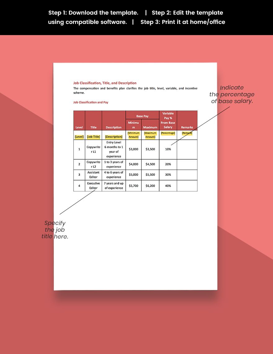 Benefits and Compensation Management Plan Template