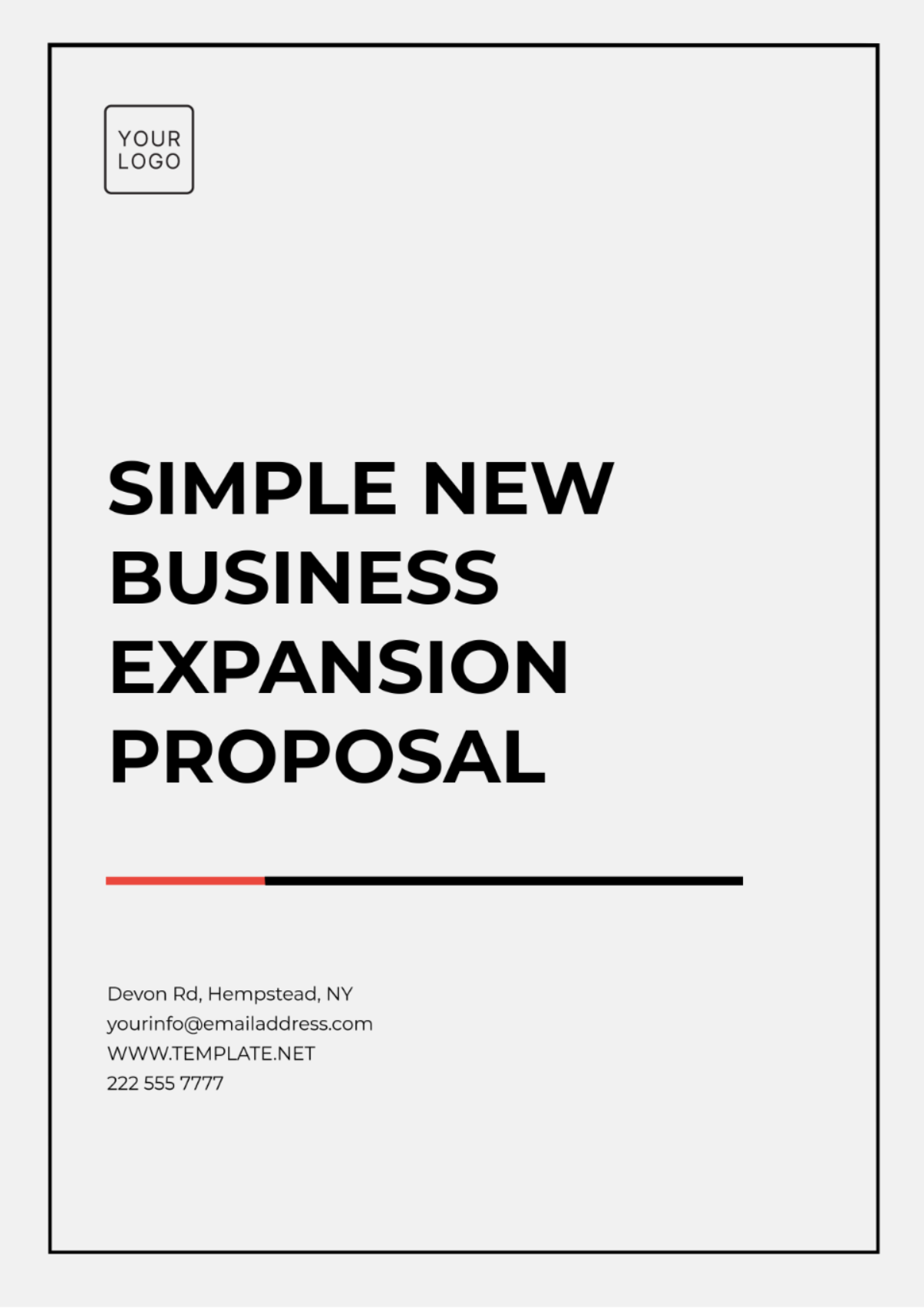 Simple New Business Expansion Proposal Template