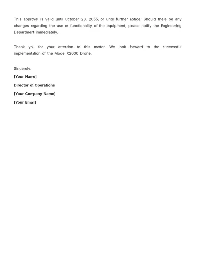 Free Equipment Approval Letter Template to Edit Online