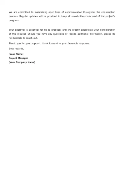 Free Construction Project Approval Letter Template to Edit Online