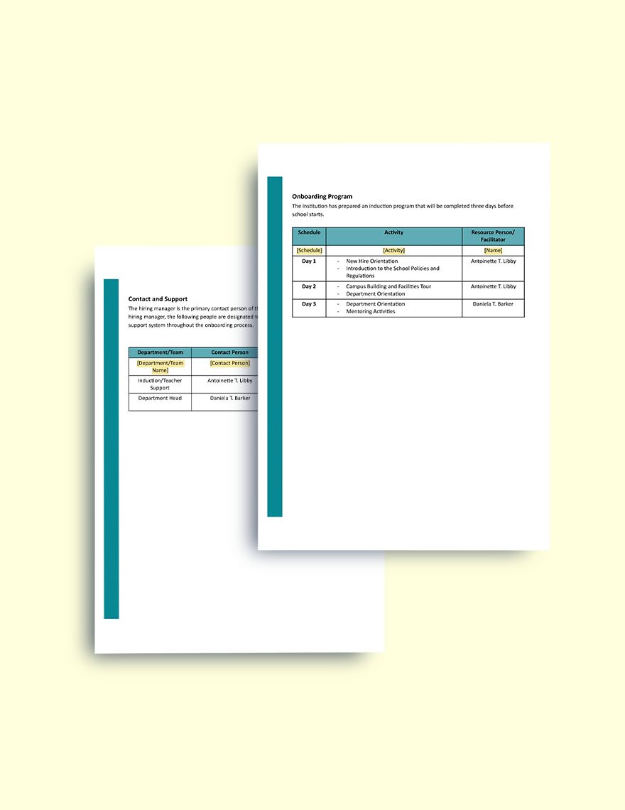 HR Induction Plan Template