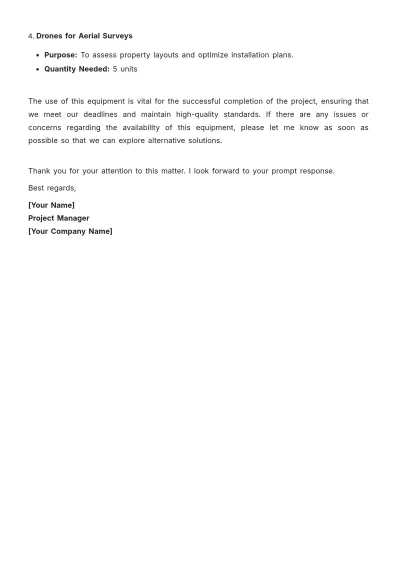 Free Equipment Letter for Job Template to Edit Online