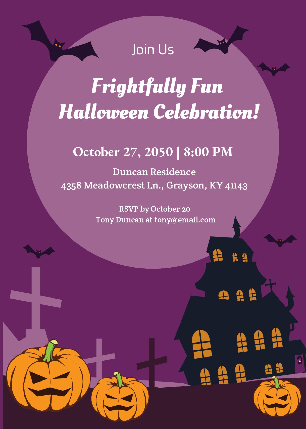 Free Halloween Invitation Templates, Editable and Printable
