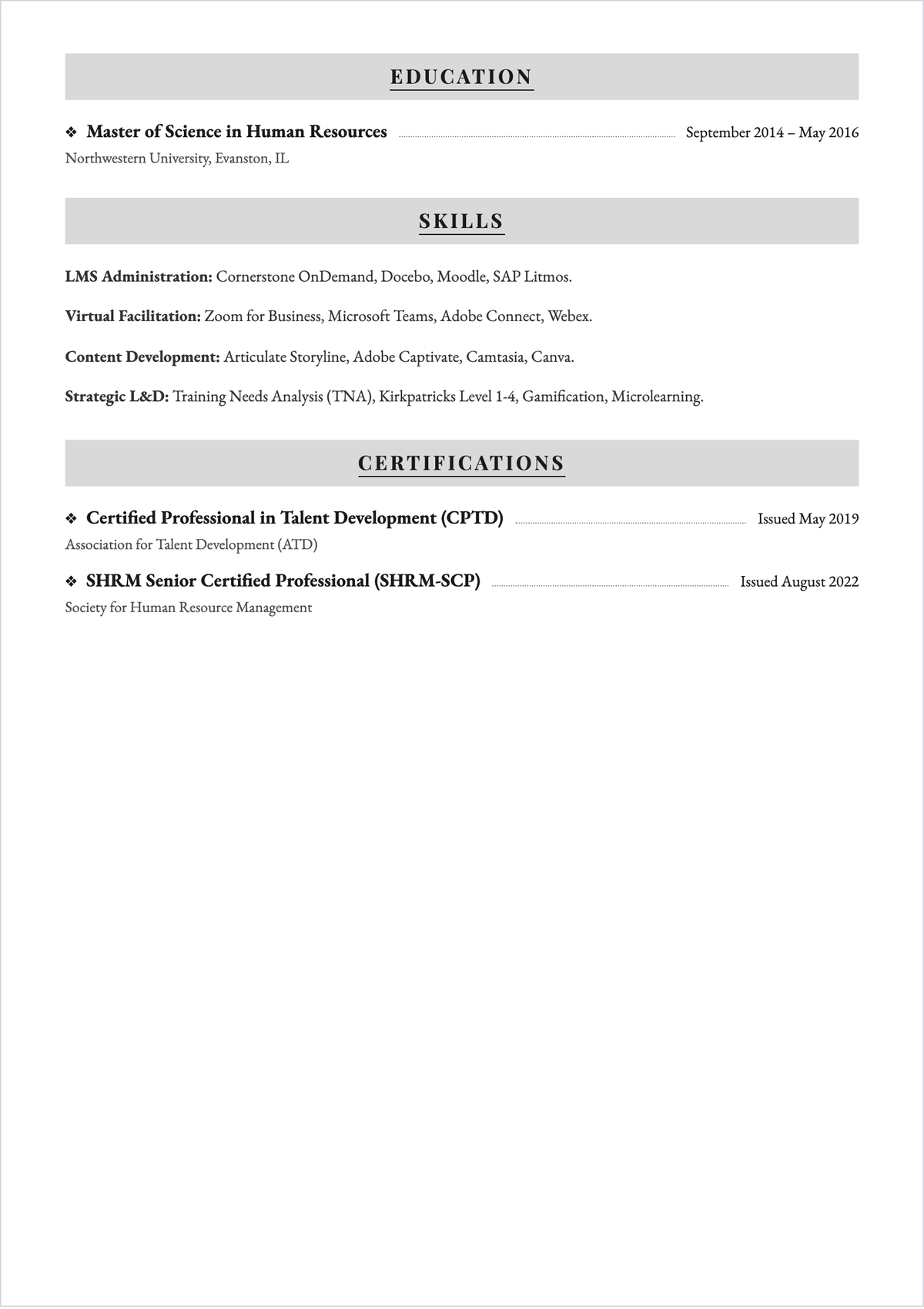 Free Employee Trainer ATS Resume Template, AI Resume Builder
