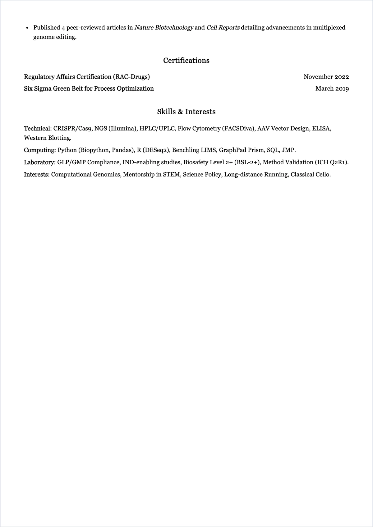 Free Curriculum Vitae ATS CV Template, AI CV Builder
