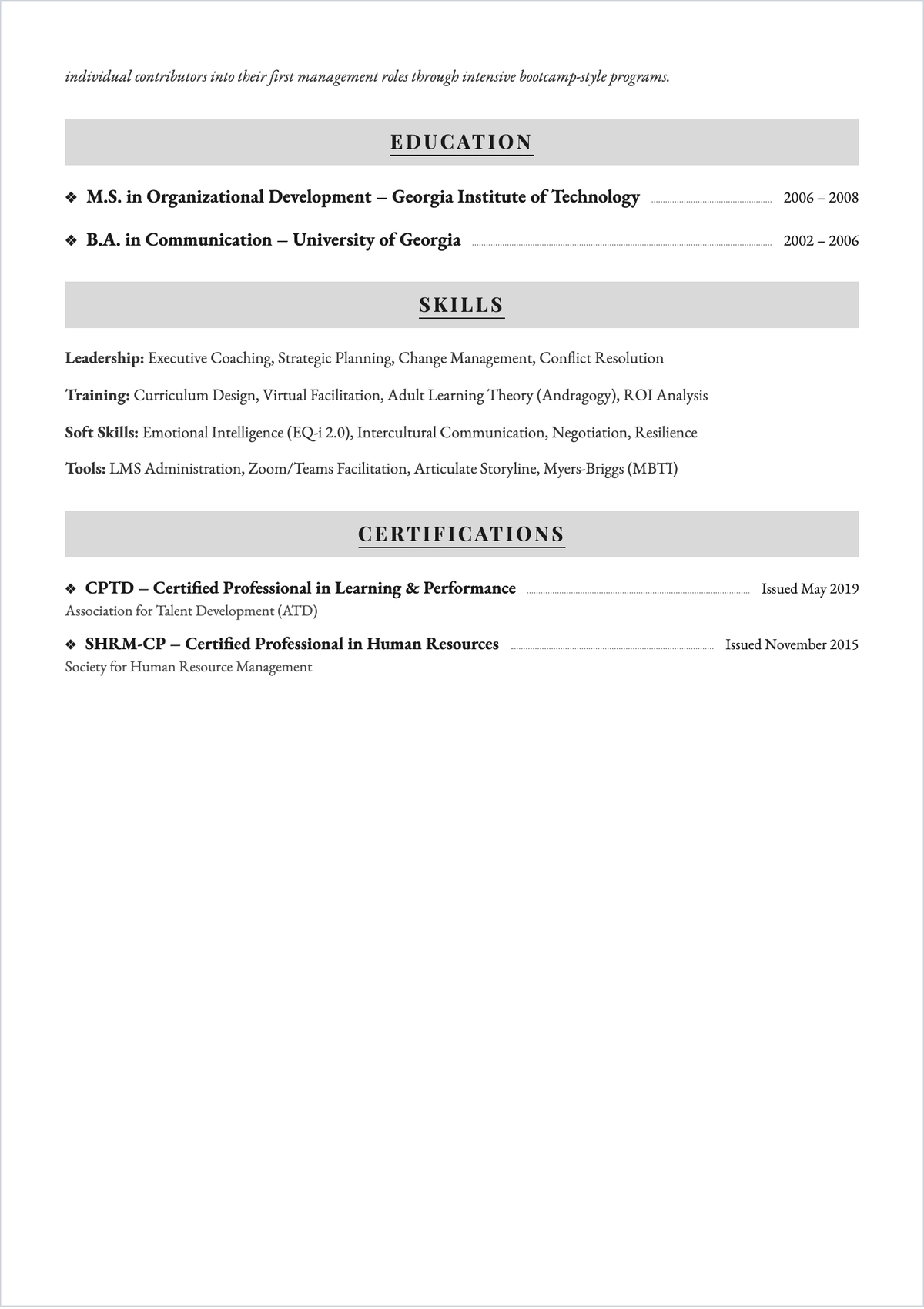Free Freelance Trainer ATS Resume Template, AI Resume Builder
