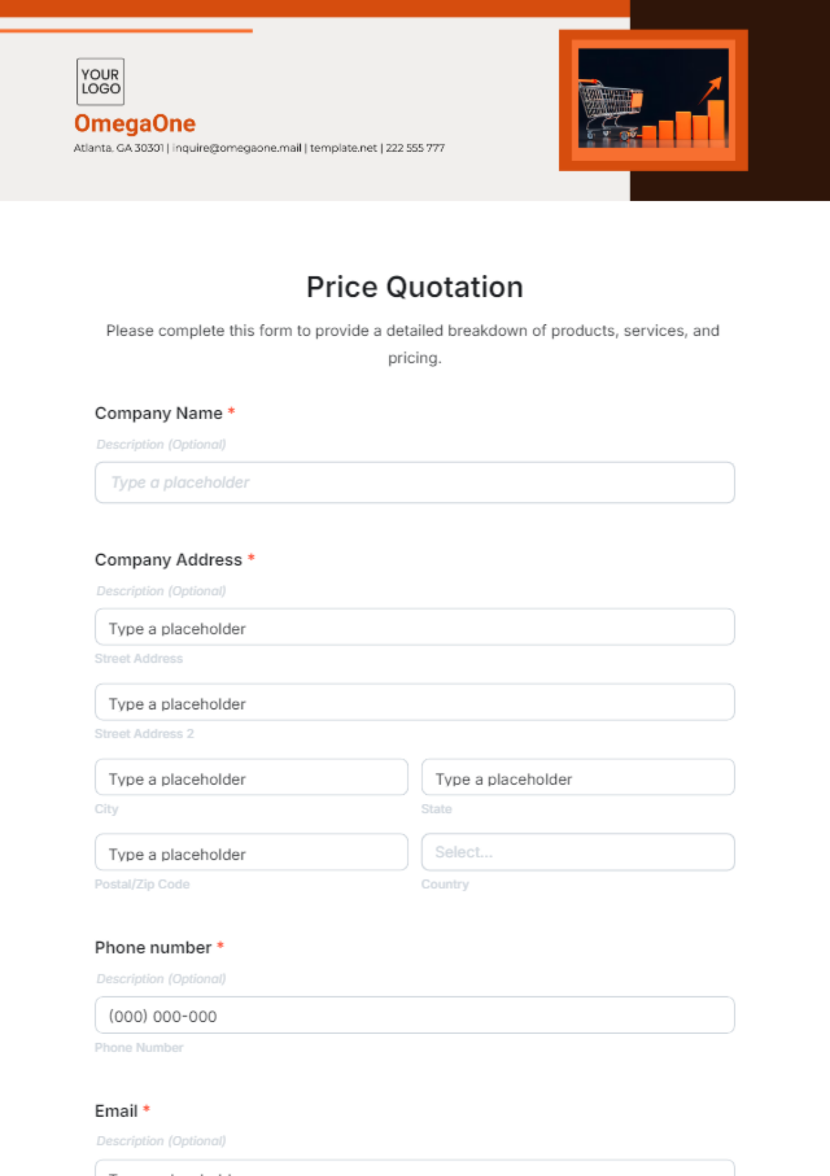 Price Quotation Template - Edit Online & Download