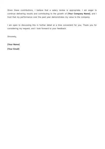 Free Salary Increment Appraisal Letter Template to Edit Online