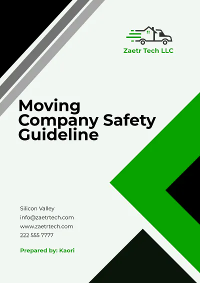 Free Moving Company Safety Guideline Template to Edit Online