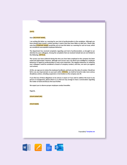 Construction Safety Warning Letter Template - Google Docs, Word ...