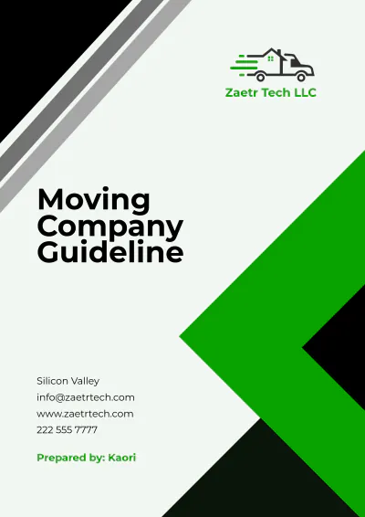 Free Moving Company Guideline Template to Edit Online