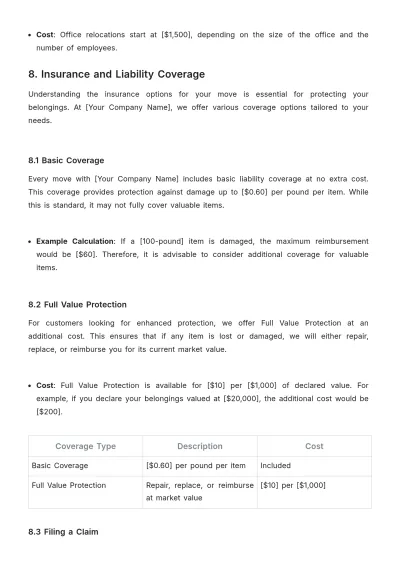 Free Moving Company Guideline Template to Edit Online