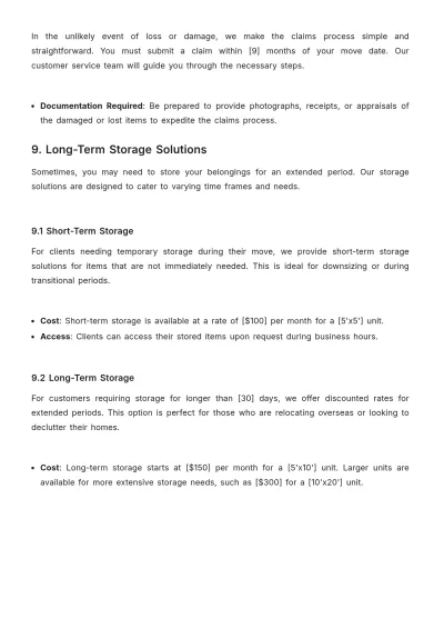 Free Moving Company Guideline Template to Edit Online
