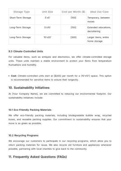 Free Moving Company Guideline Template to Edit Online