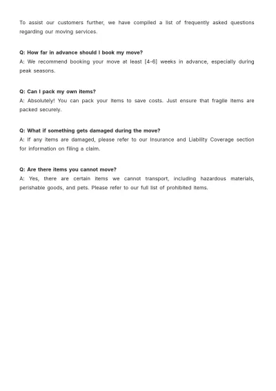 Free Moving Company Guideline Template to Edit Online