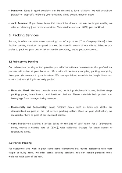 Free Moving Company Guideline Template to Edit Online