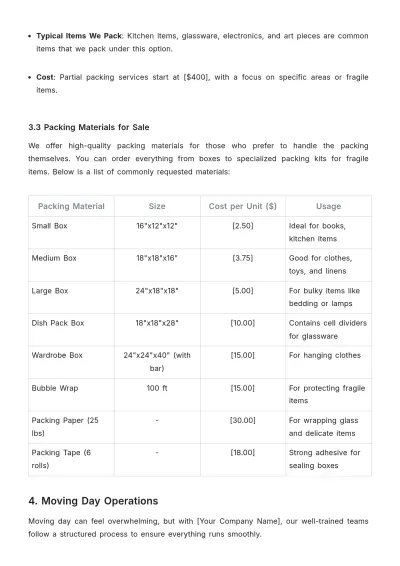 Free Moving Company Guideline Template to Edit Online