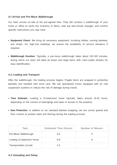 Free Moving Company Guideline Template to Edit Online