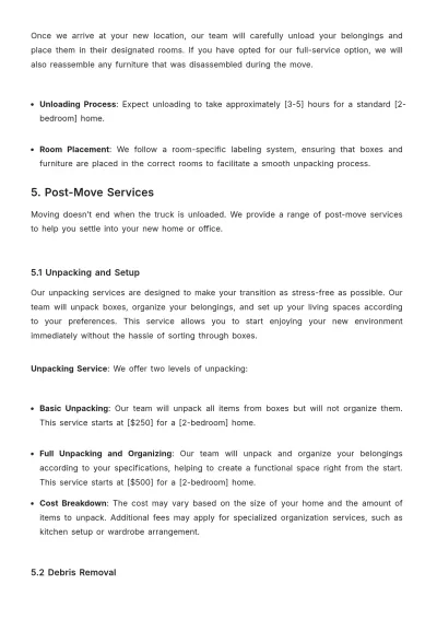 Free Moving Company Guideline Template to Edit Online