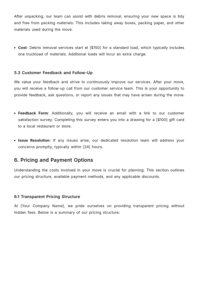 Free Moving Company Guideline Template to Edit Online