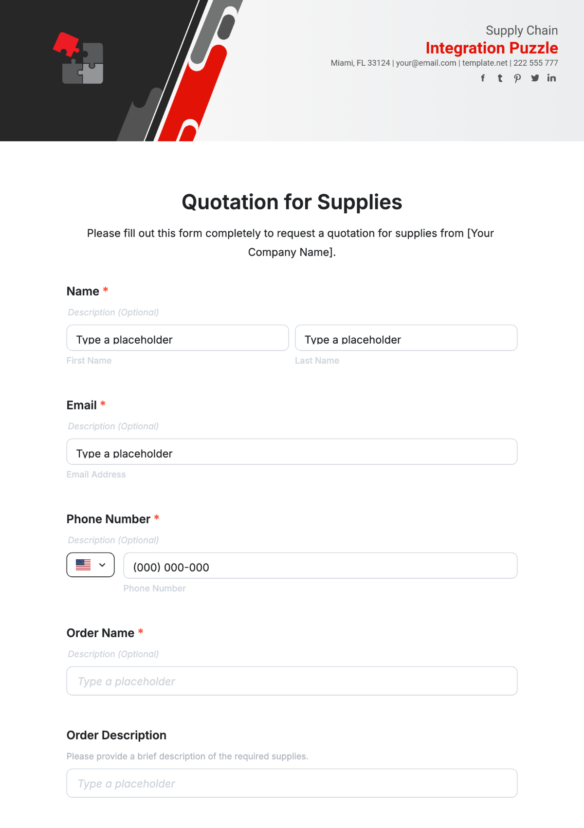 Quotation for Supplies Template - Edit Online & Download