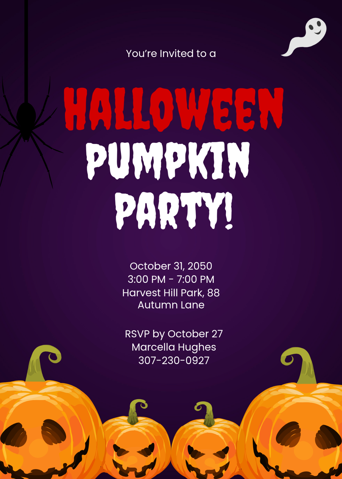 Halloween Pumpkin Invitation