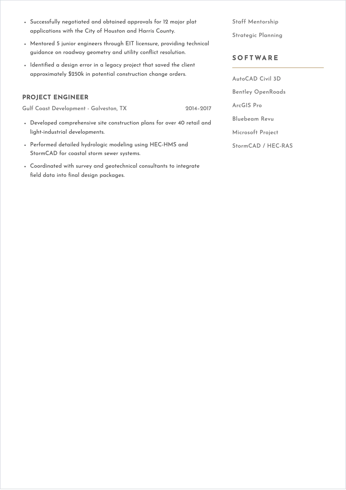 Free Engineering Design Team Leader ATS Resume Template