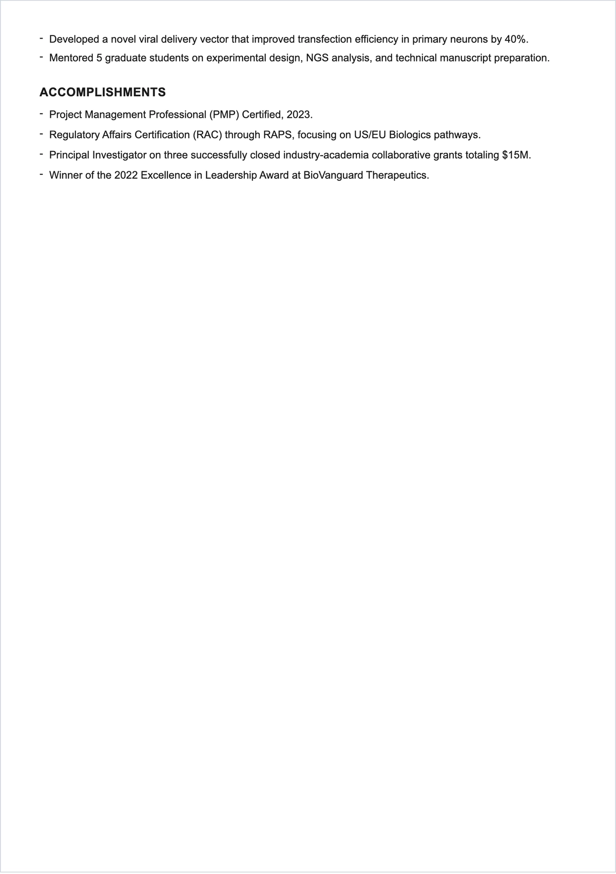 Free Research Team Leader ATS Resume Template, AI Resume Builder