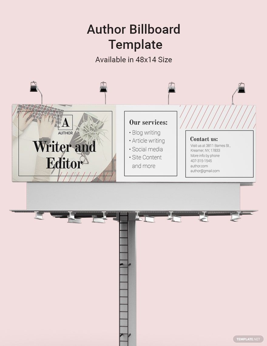 Free Author Billboard Template