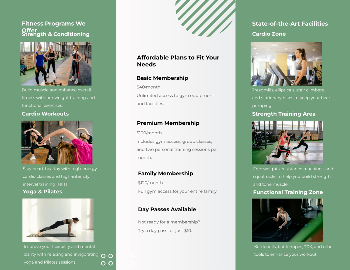 Free Fitness Center Brochure Template to Edit Online