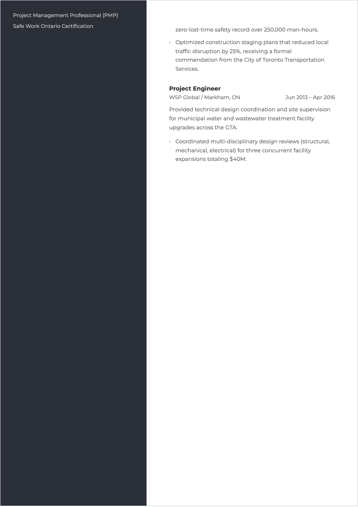 Free Canada Job ATS CV Template, AI CV Builder