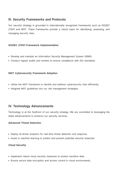 Free Security Service Strategy Template to Edit Online