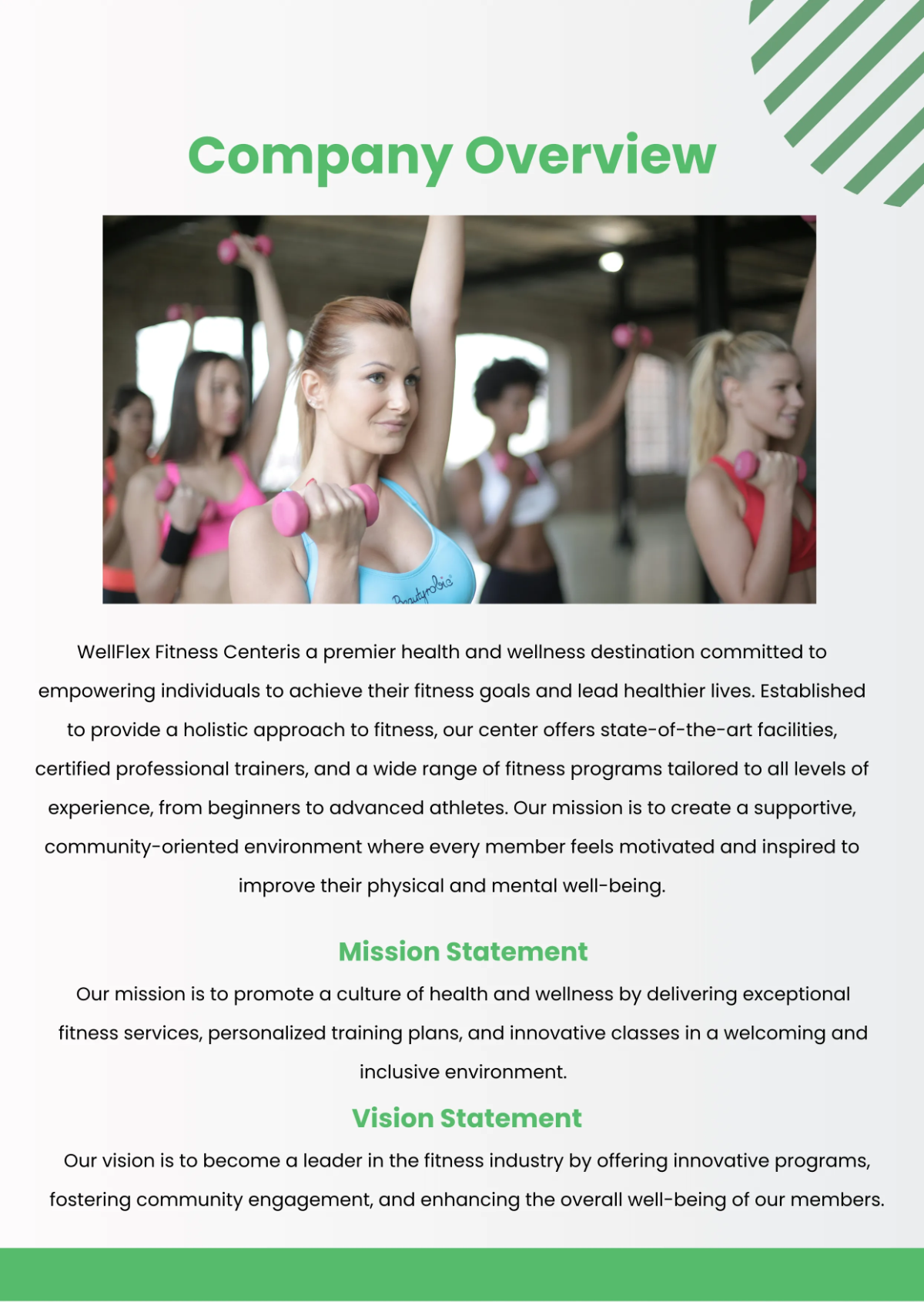 Free Fitness Center Company Profile Template to Edit Online