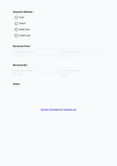 Free Simple Receipt Form Template & AI Receipt Maker