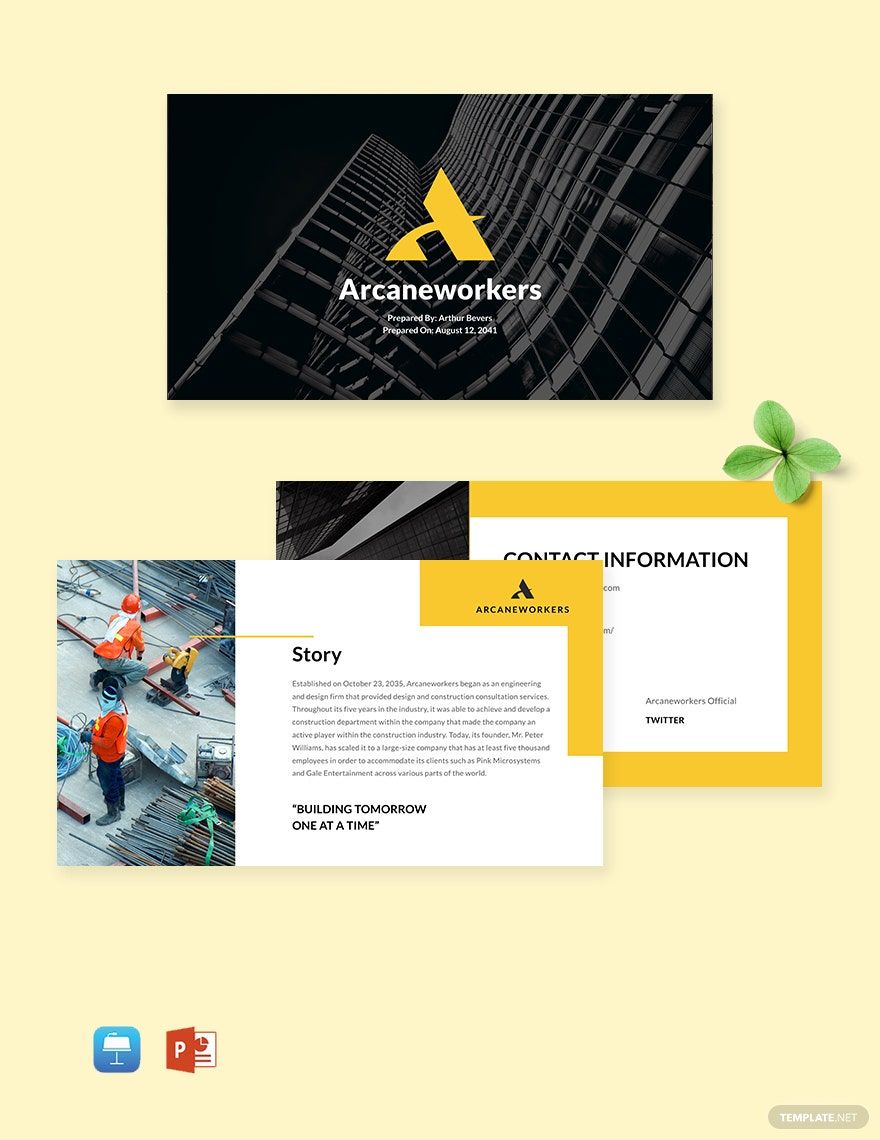 Free Construction & Building Company Template