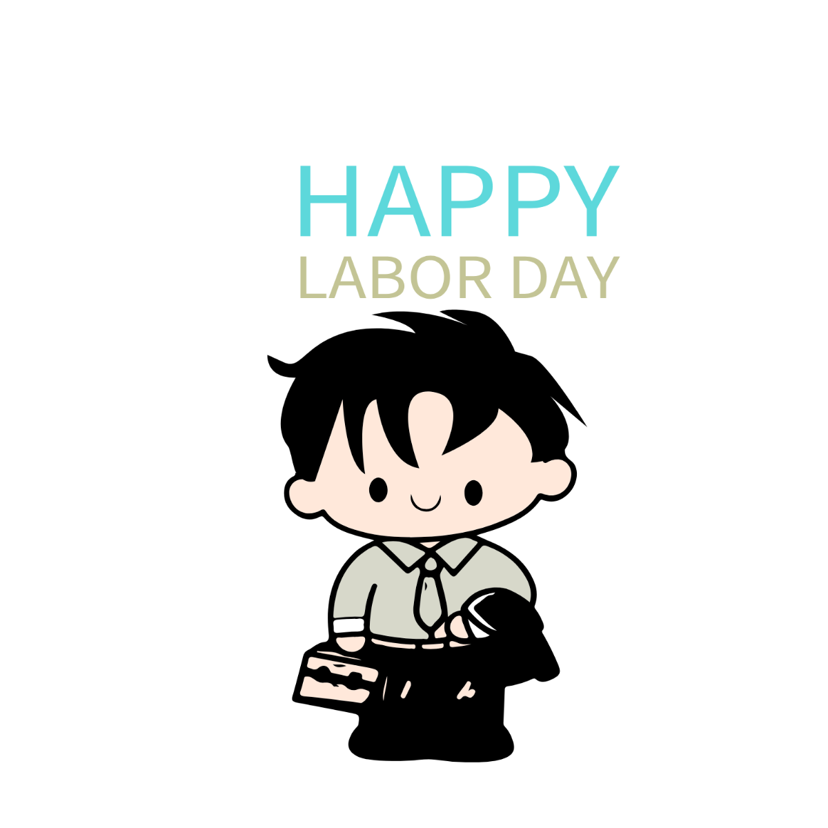 Free Labor Day Worker Clipart Template